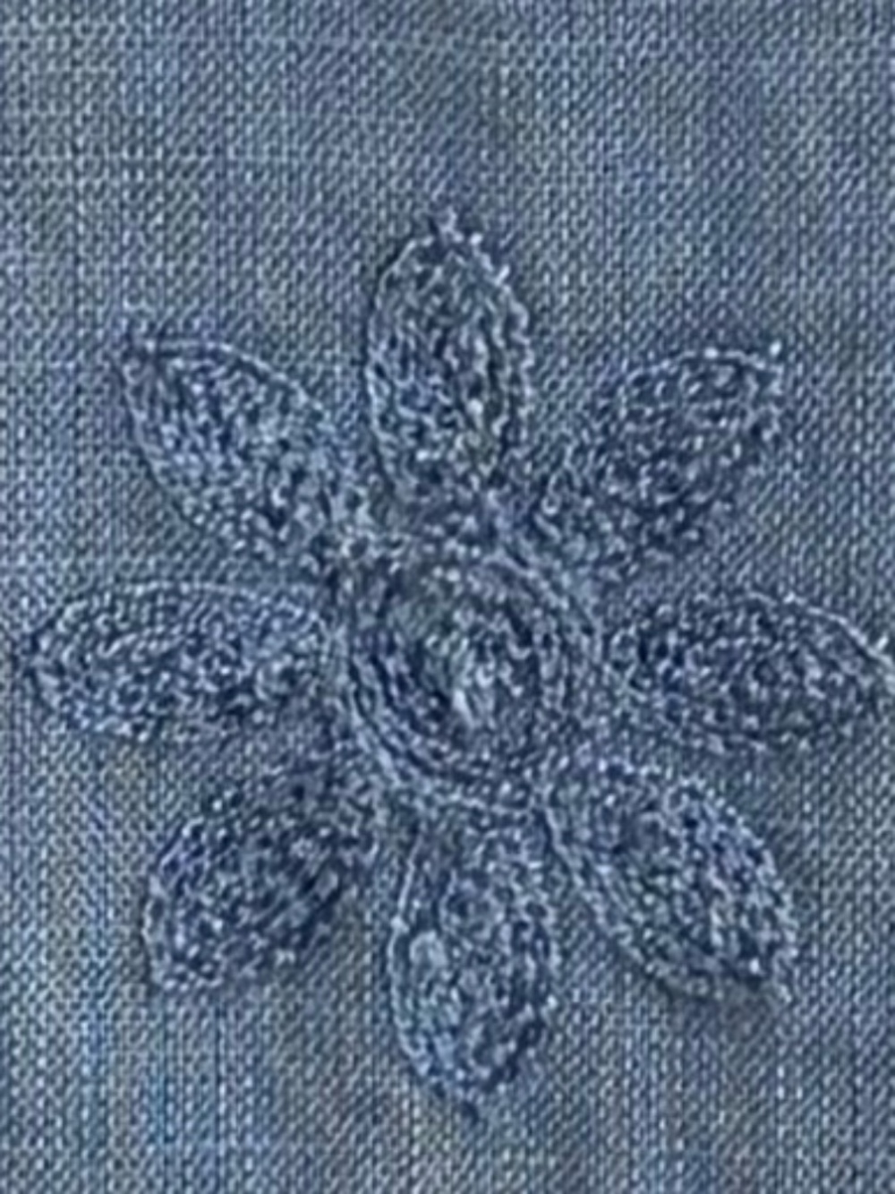 Italian Linen Cotton Blend Blue Floral Embroidery Boho Sleeveless Top-Sz-XL - Picture 5 of 16